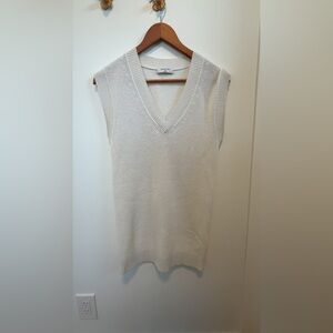 Babaton Cream Ribbed V-Neck Knit